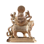 Pure Brass Goddess Durga Sitting on Tiger Idol 5.5" | Divine Strength, Courage & Protection | Intricately Crafted | Eliminate Evil & Grant Blessings | Sacred Decor